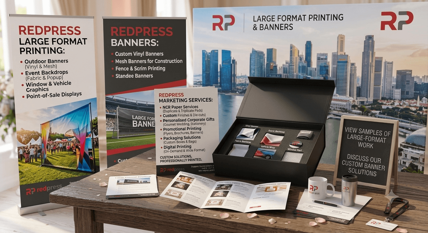 Pull-up banner and large format printing Singapore — event banners and displays by Redpress